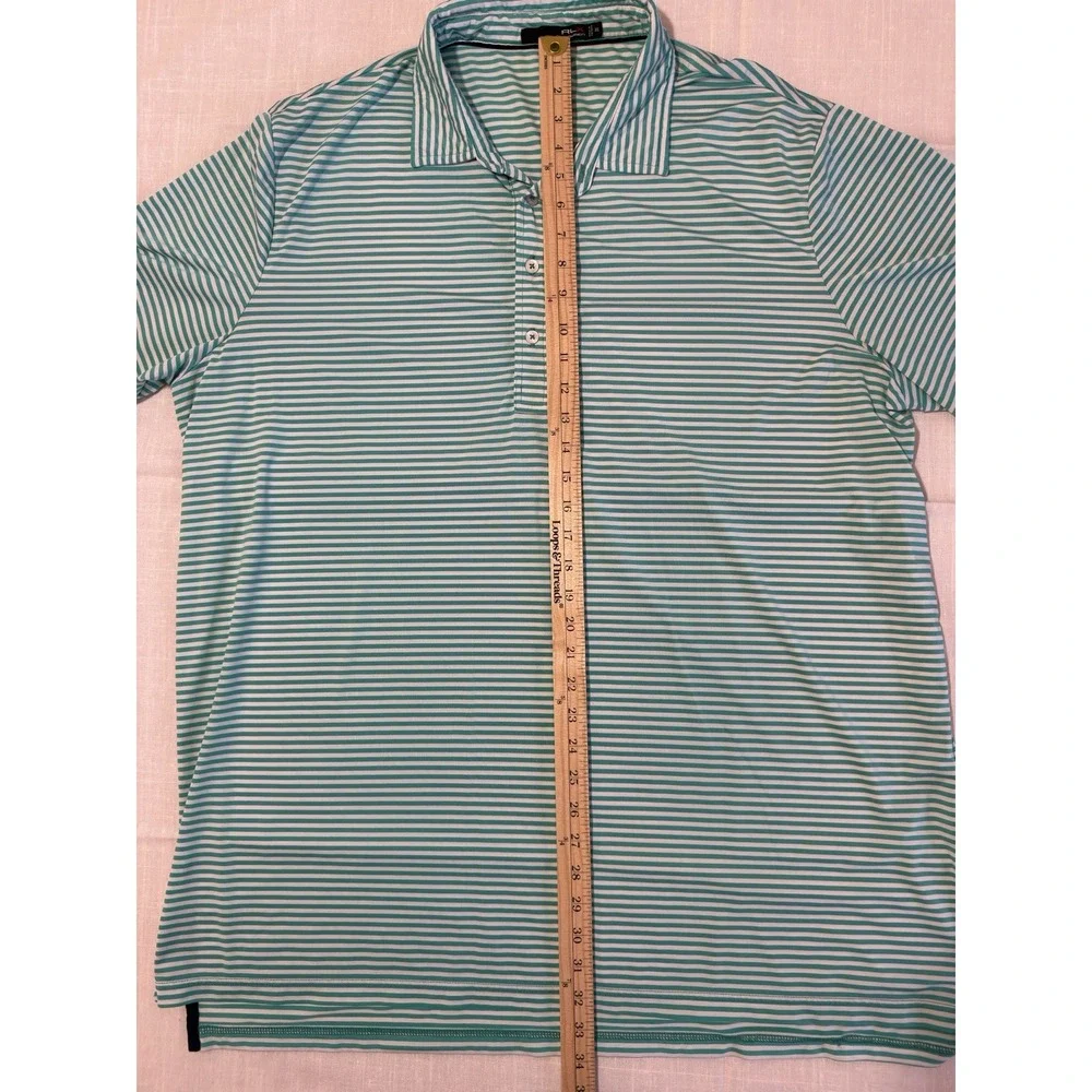RLX Ralph Lauren Green White‎ Striped Polo Shirt XXL